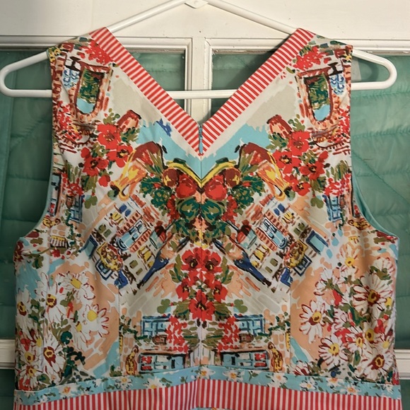 Talbots Midi Dress with Cityscape and Floral Print - Picture 5 of 6